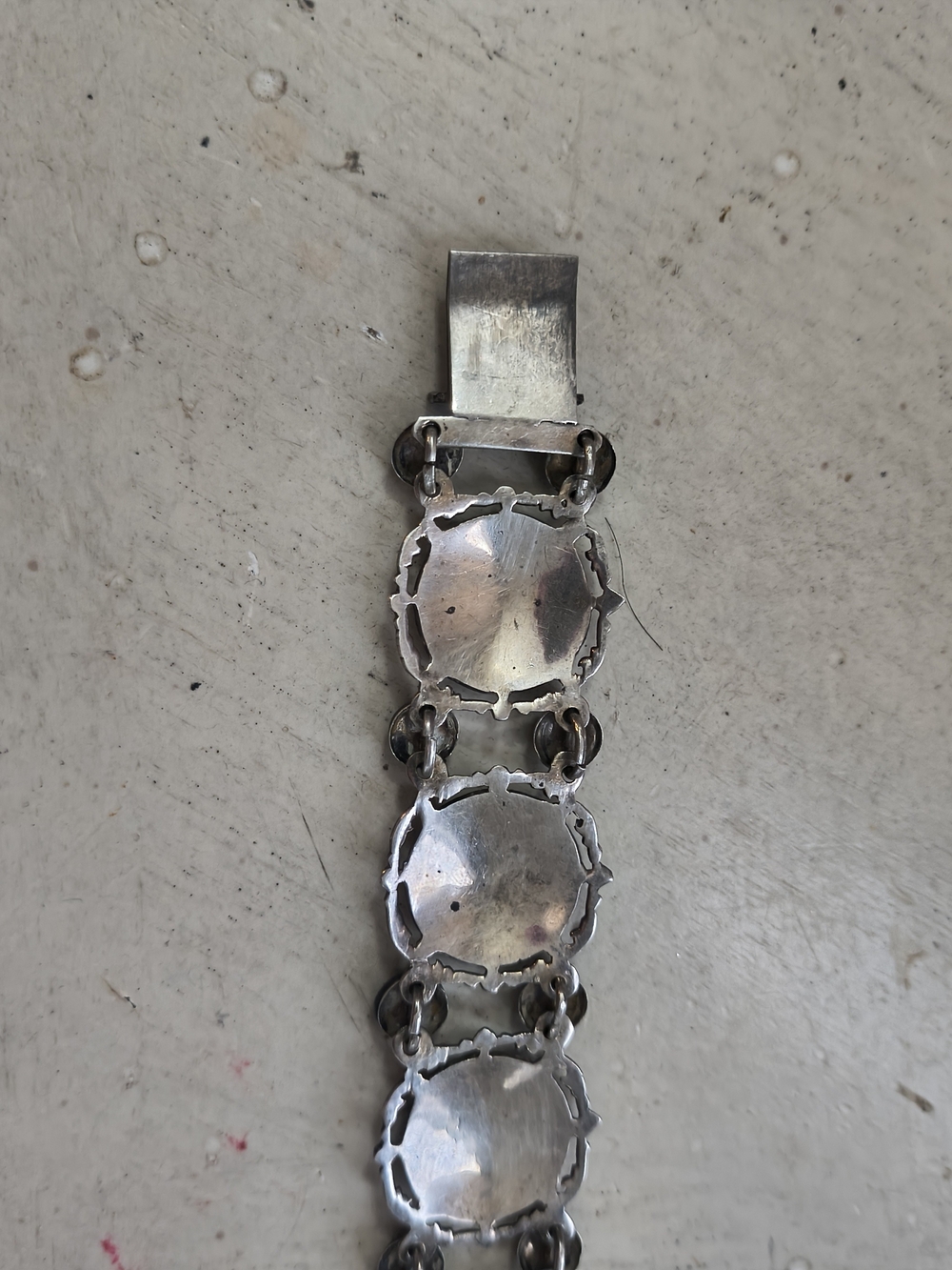 Vintage Siam Sterling Silver Niello Panel Bracelet SB Maker Mark Thai Dancers - Picture 7 of 9